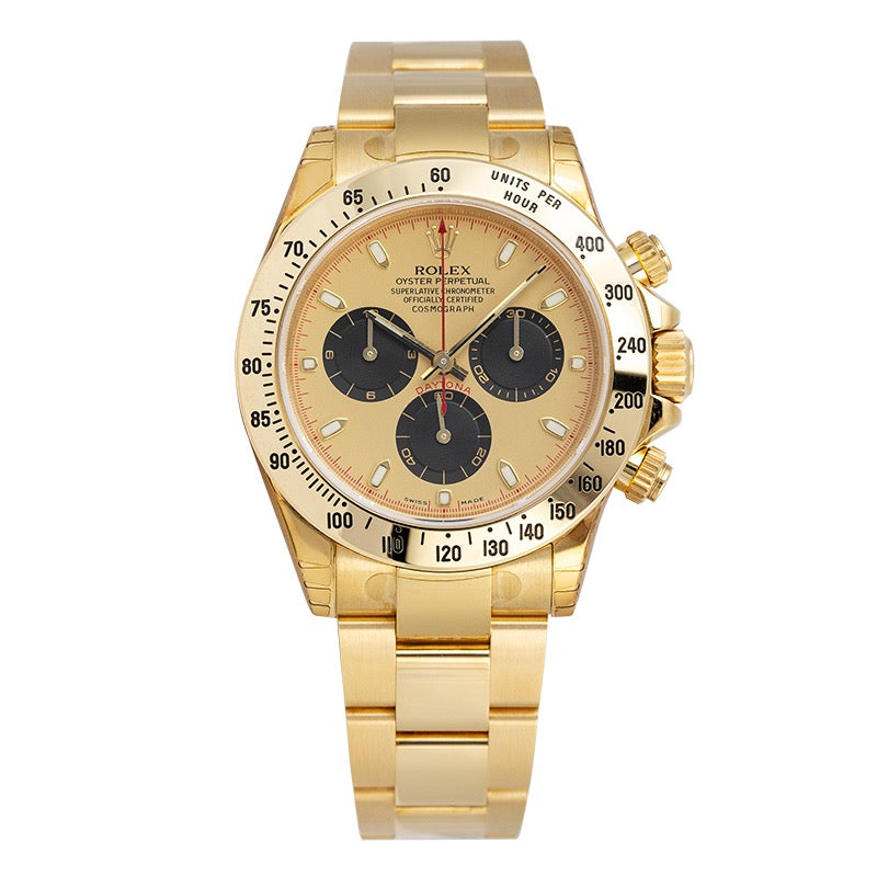 Rolex Cosmograph Daytona Full Yellow Gold Champagne/Black Index 116528