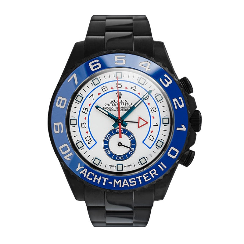 Custom Black PVD Rolex Yacht-Master II Stainless Steel White Dial 116680