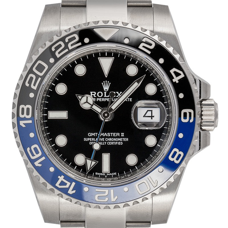 Rolex GMT-Master II Stainless Steel Black Dial Black/Blue Bezel (Batman) 116710BLNR