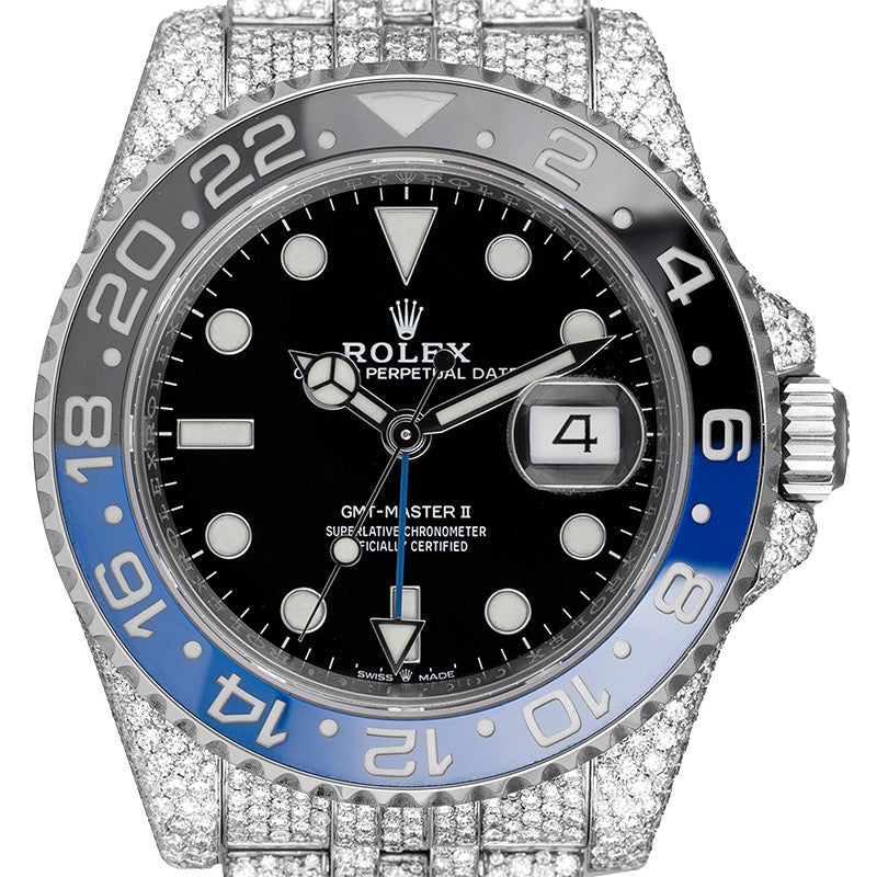 Custom Diamond Set Rolex GMT-Master II 116710BLNR Jubliee