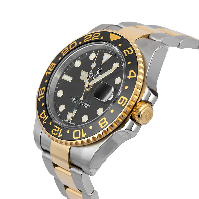 Rolex GMT-Master II Stainless Steel and Yellow Gold Black/Index 116713LN