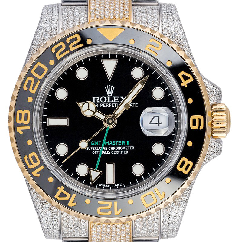 Custom Diamond Set Rolex GMT-Master II Steel/Gold 116713LN