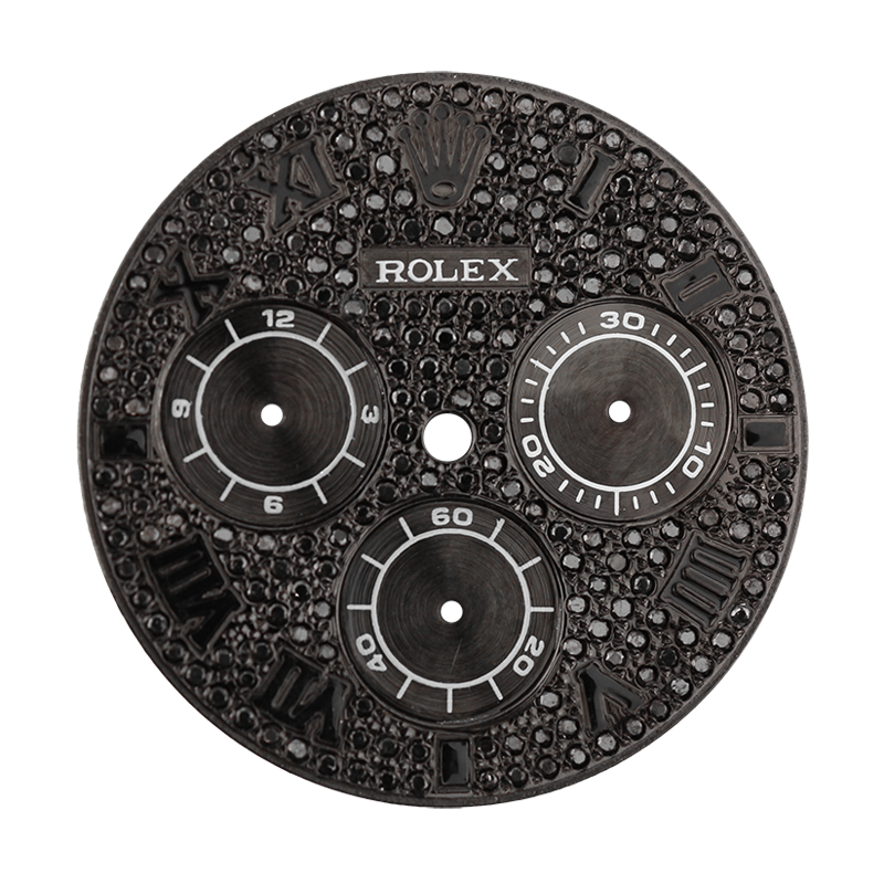 Rolex Daytona 40mm Black Diamond Pavé Custom Dial