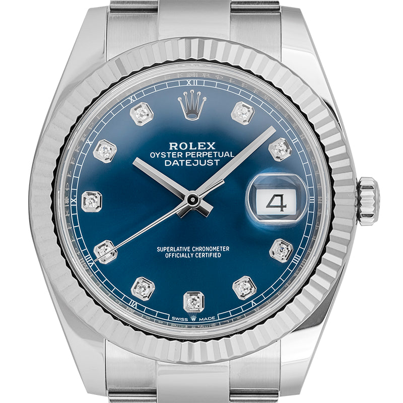 Rolex Datejust 41 Stainless Steel Blue/Diamonds Dial 126334