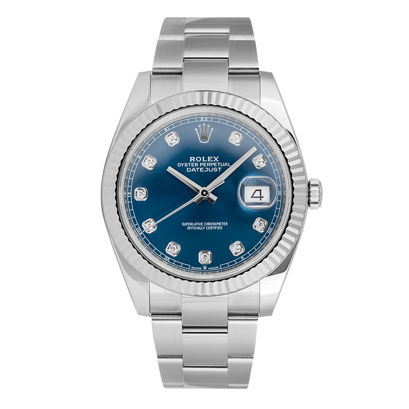 Rolex Datejust 41 Stainless Steel Blue/Diamonds Dial 126334