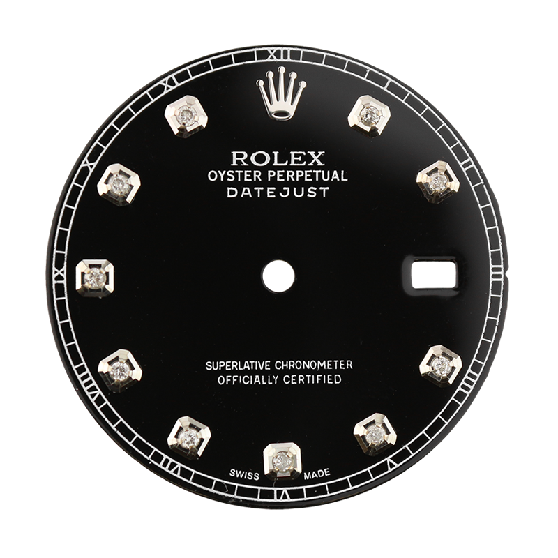 Rolex DateJust 41mm Black/Diamond Hour Markers Custom Dial