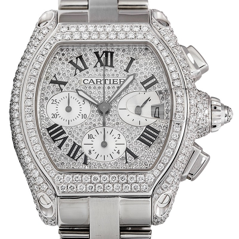 Cartier Roadster Chronograph XL Custom Diamond Set W62019X6