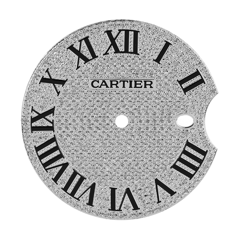 Cartier Ballon Bleu 42mm Diamond Pavé/Roman Numeral Custom Dial