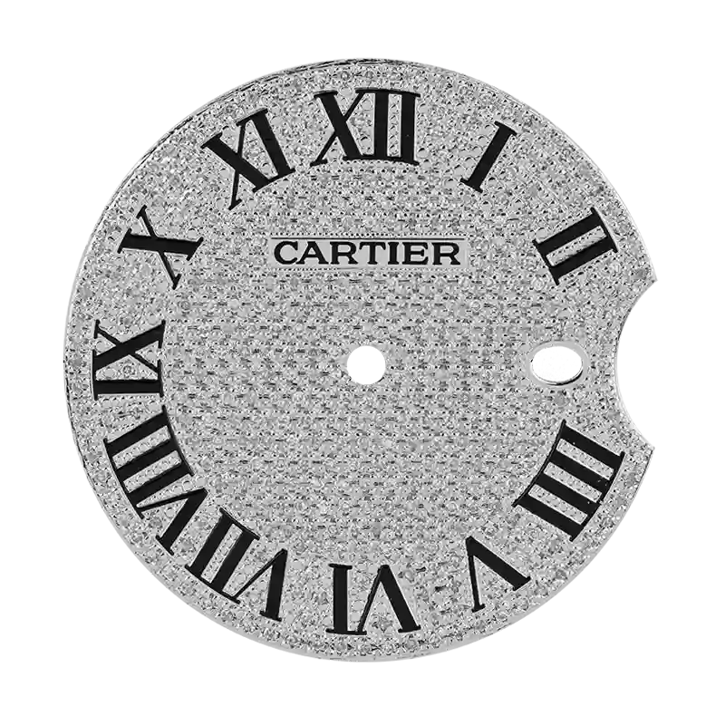 Cartier Ballon Bleu 42mm Diamond Pavé/Roman Numeral Custom Dial