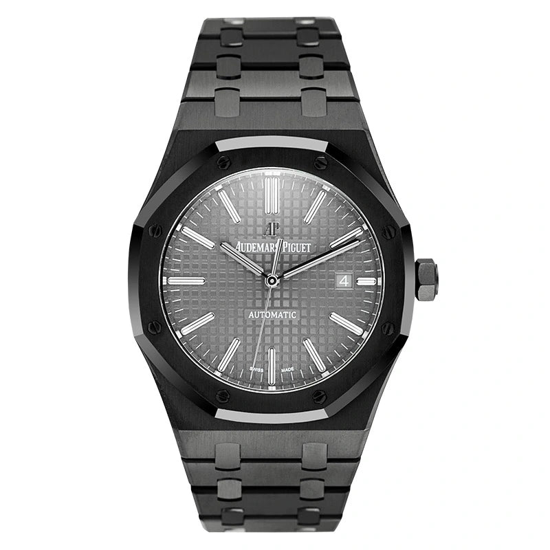 Full view of Custom Black PVD AP Royal Oak White Dial 15400ST