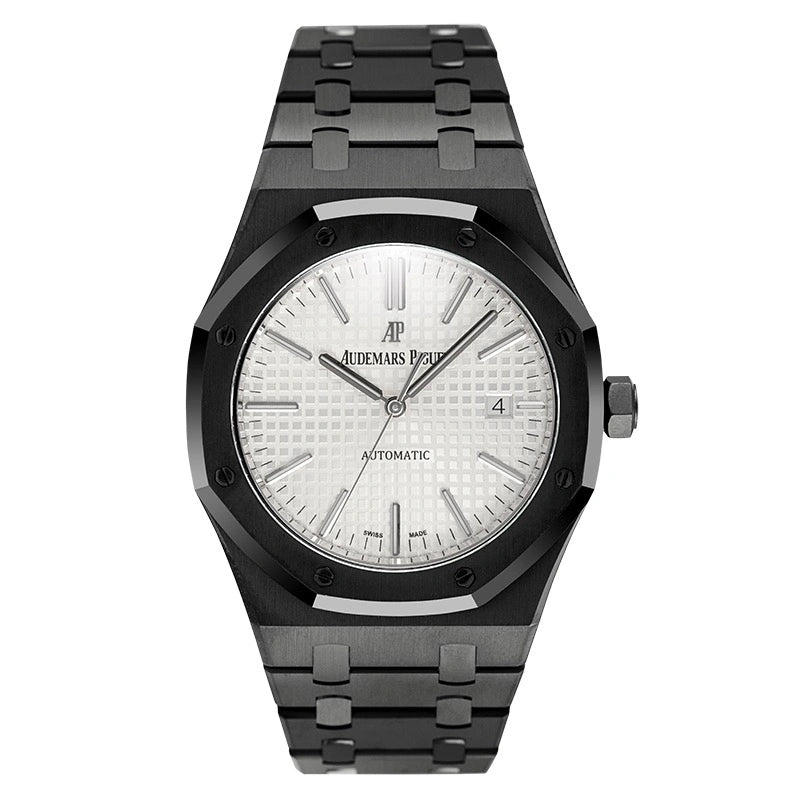 Full view of AP Royal Oak Custom Black PVD with White Dial 15400ST