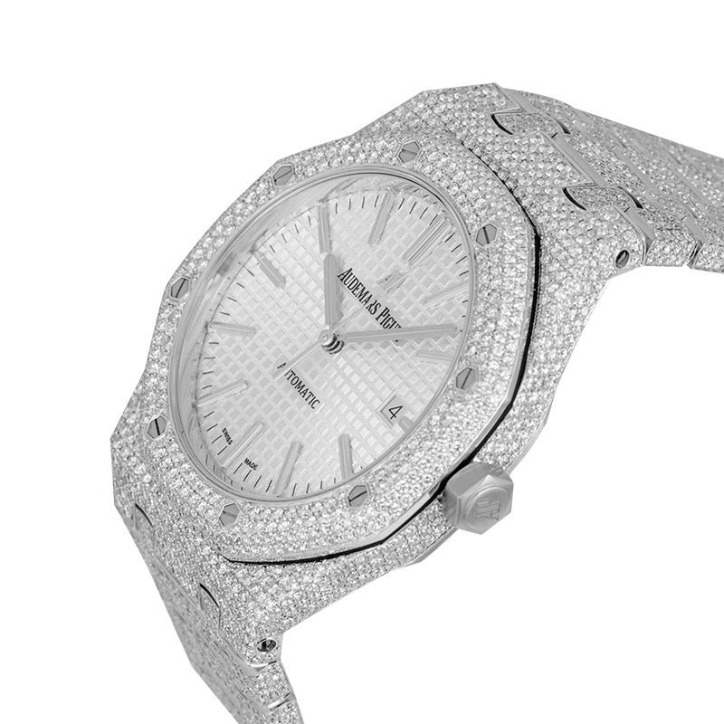 Custom Diamond Set Audemars Piguet Royal Oak 41 White Dial 15400ST