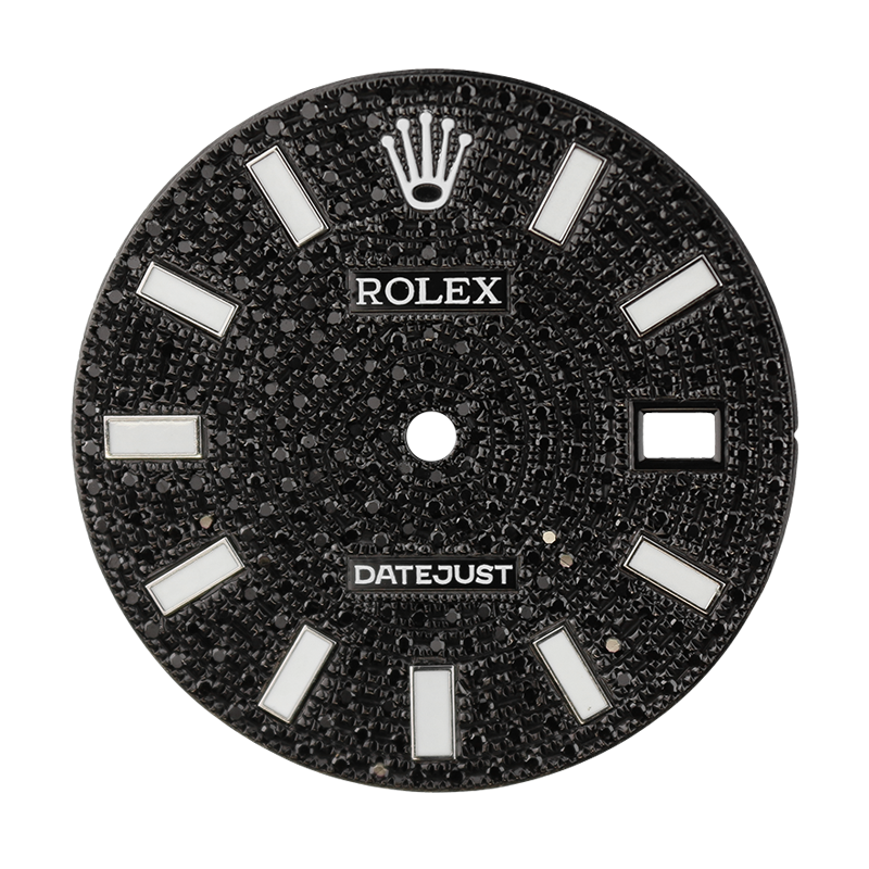 Rolex DateJust 41mm Black Diamond Pavé Custom Dial