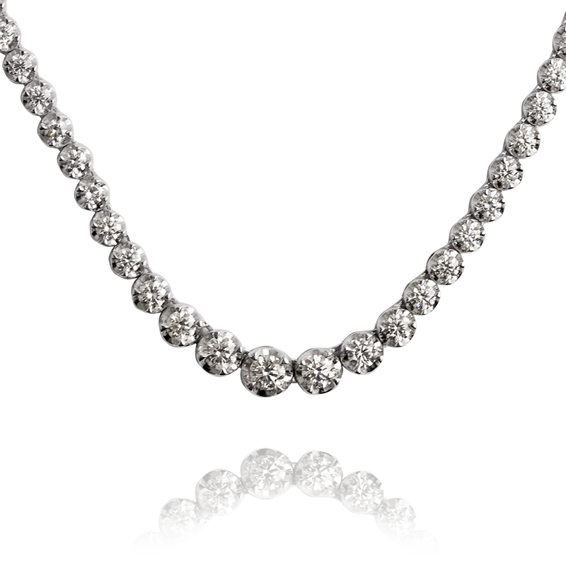 T4D White Gold Necklace Set with Diamonds