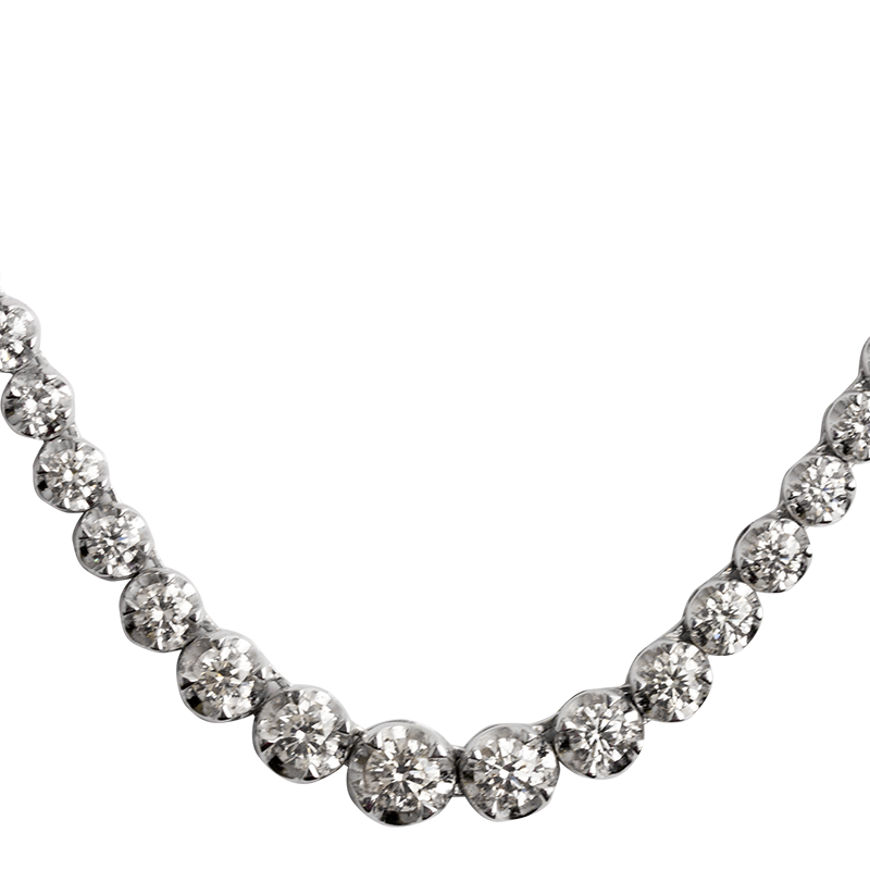 T4D White Gold Necklace Set with Diamonds