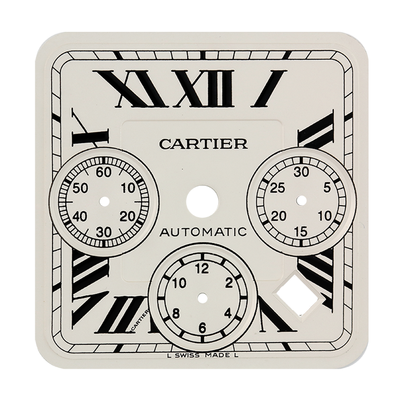 Cartier Santos 100 Chrono XL White/Black Roman Numerals Custom Dial