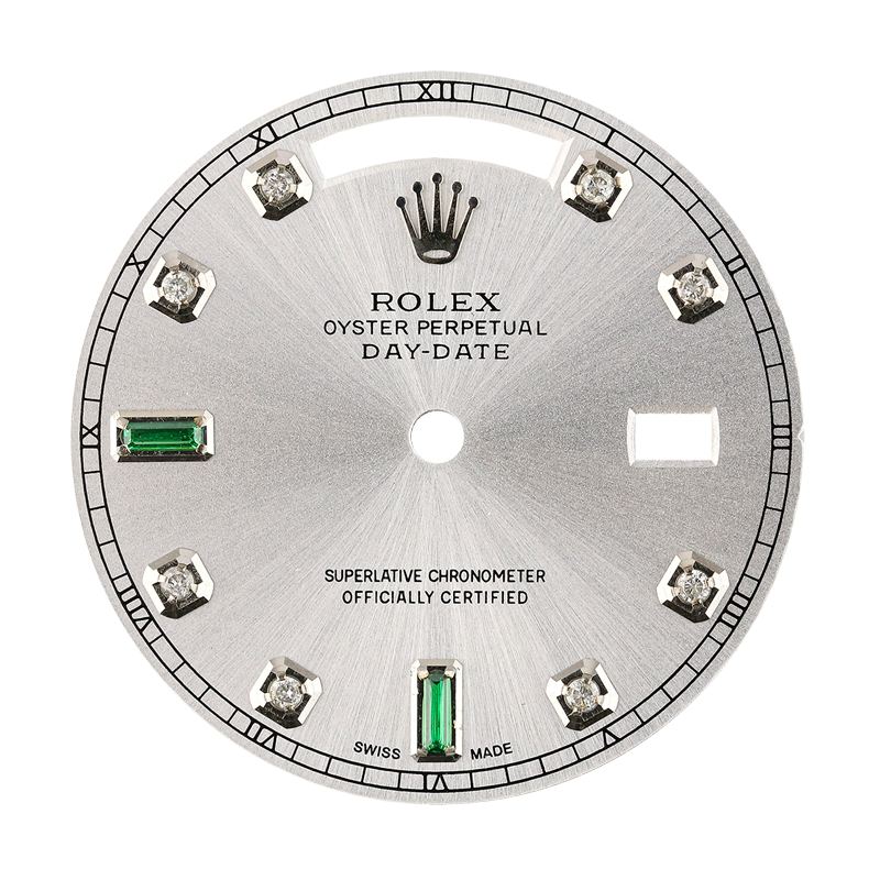 Rolex Day-Date 36mm Steel/ Diamond Hour Markers Custom Dial