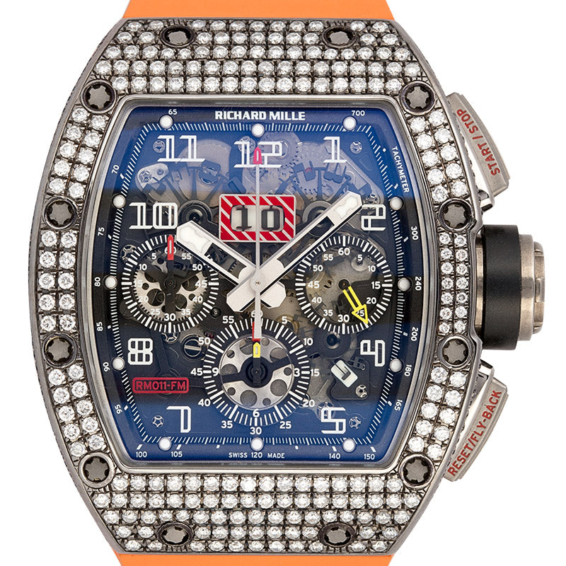 Richard Mille RM 11 White Gold with Custom Diamond Set Bezel