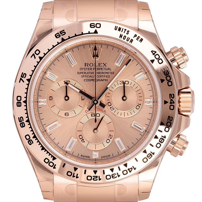 Rolex Daytona Oyster Perpetual 40mm 18ct Everose Gold Pink/Diamonds Dial 116505 Watch