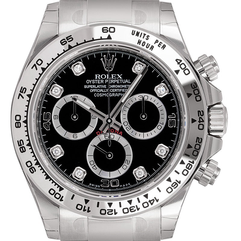 Rolex Daytona 18ct White Gold Black/Diamonds 116509