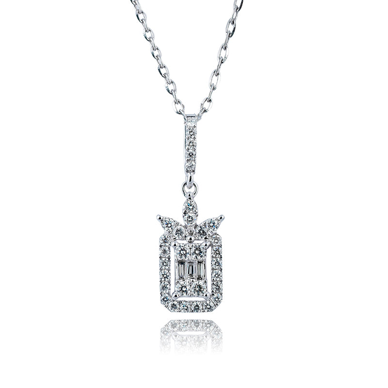 Custom Diamond Set 18ct White Gold Necklace