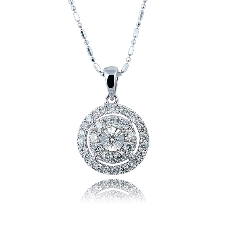 Custom Diamond Set 18ct White Gold Necklace