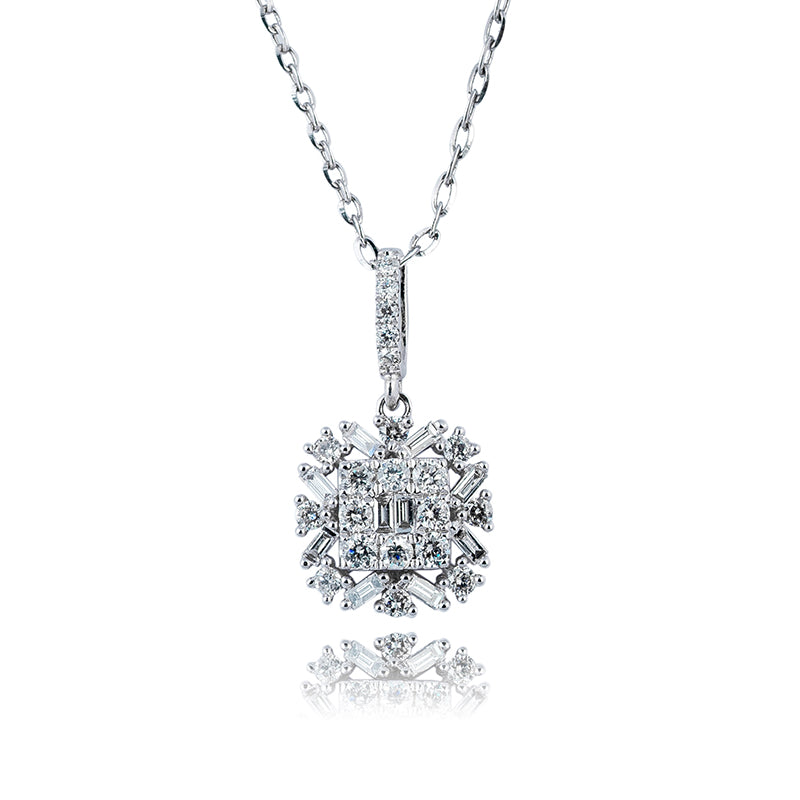 Custom Diamond Set 18ct White Gold Necklace