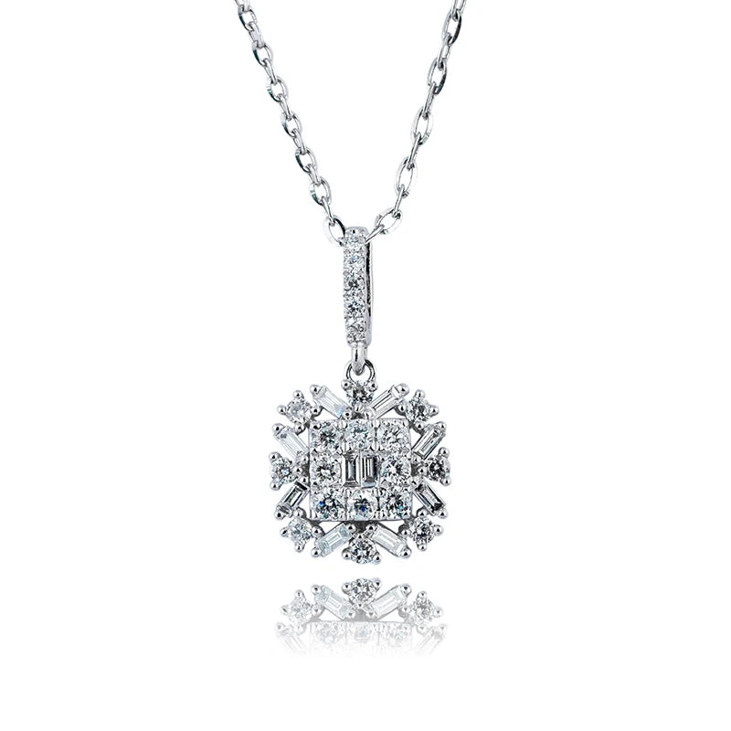 Close up - Custom Diamond Set 18ct White Gold Necklace