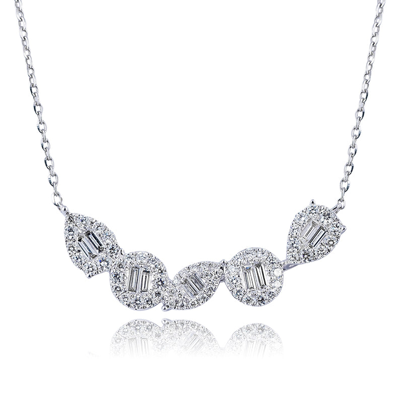 Custom Diamond Set 18ct White Gold Necklace