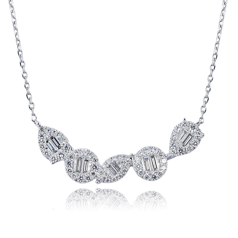 Close up - Custom Diamond Set 18ct White Gold Necklace