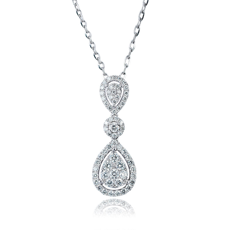 Custom Diamond Set 18ct White Gold Necklace