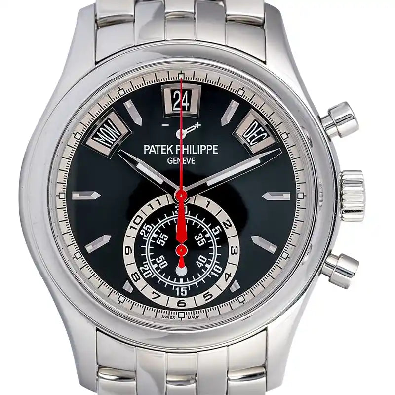 Close up - PP Complications Steel Ebony Black Opaline Dial 5960/1A-010