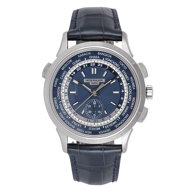 Patek Philippe Complications White Gold Blue Leather Strap 5930G-001