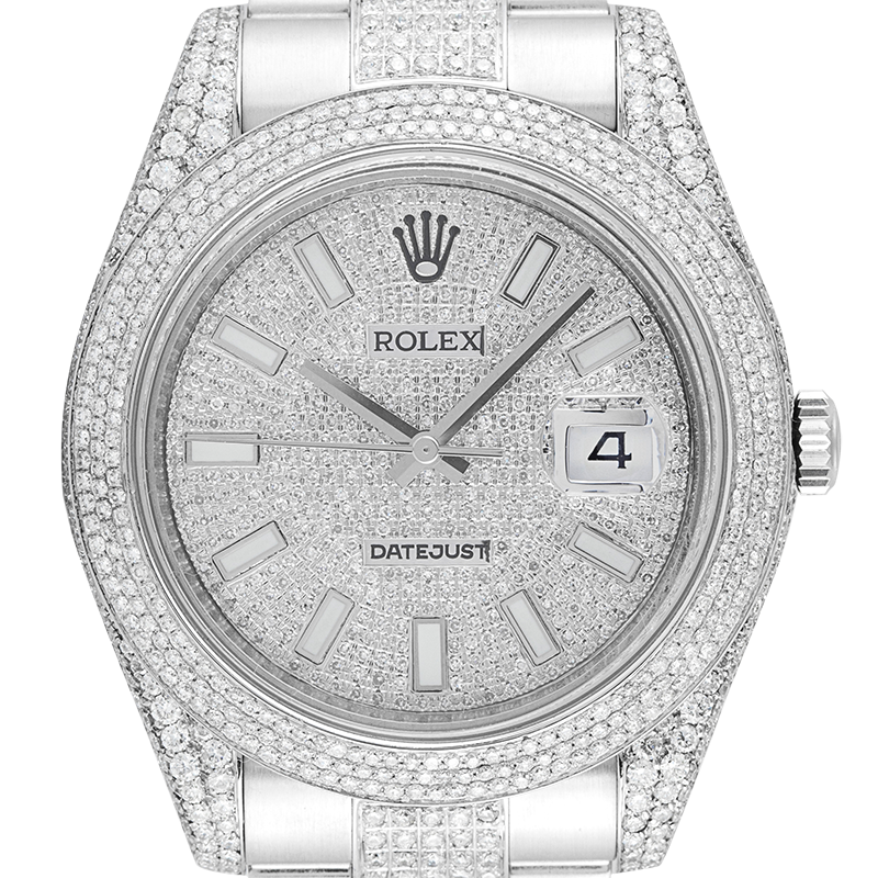 Rolex Datejust 41mm Stainless Steel Diamond Set with Diamond PavE Dial 116334