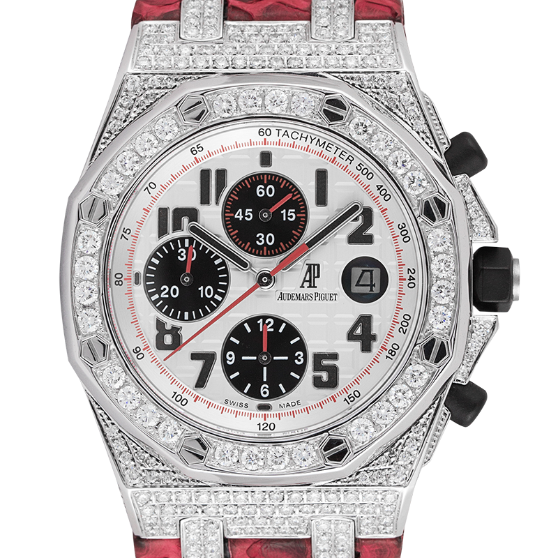 Audemars Piguet Royal Oak Offshore 42mm Diamond Set with Red Python Strap 26170ST.OO.1000ST.01