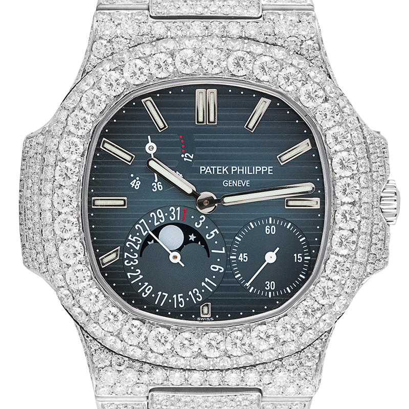 Patek Philippe Nautilus 5712 in Steel Full Custom Diamond Set