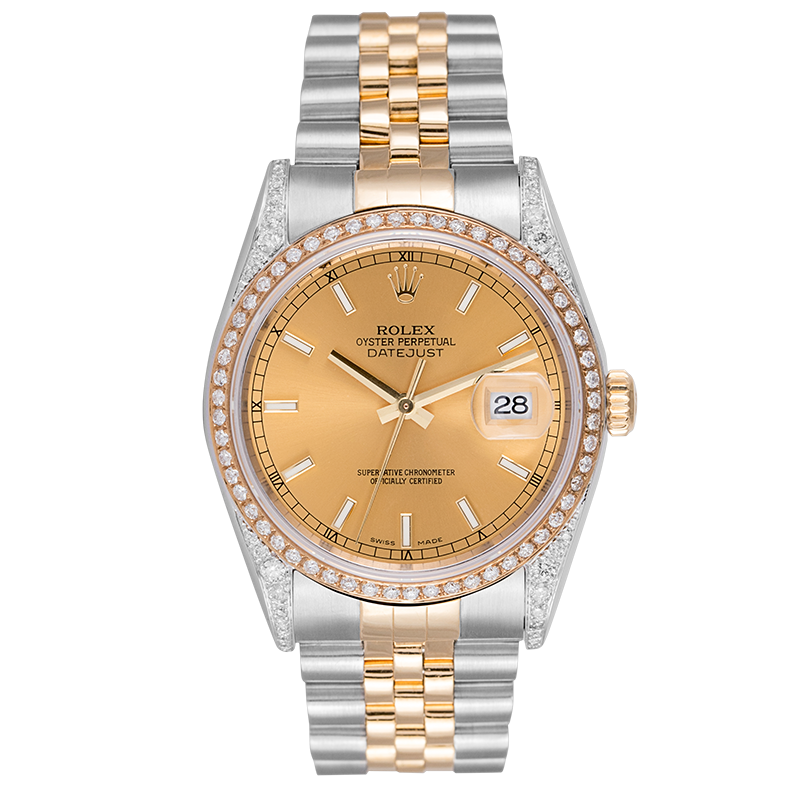 Rolex Datejust 36 Bi-Metal Jubilee Diamond Set Custom Watch 116203