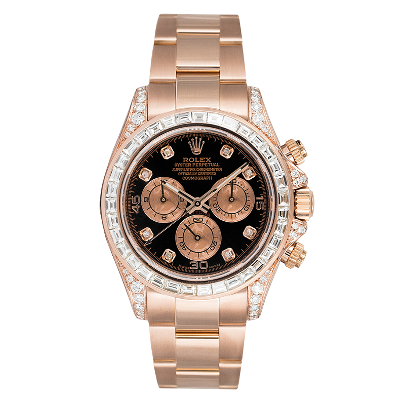 Rolex Daytona 18ct Everose Gold Custom Diamond Set 116505