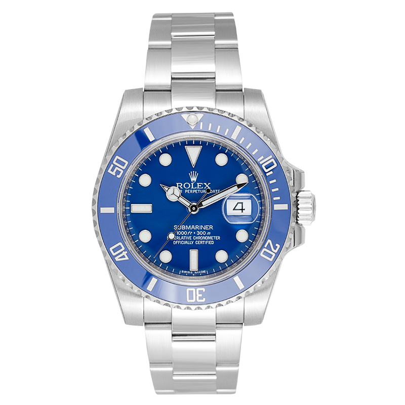 Rolex Submariner Date 18ct White Gold Watch Blue Dial 116619LB