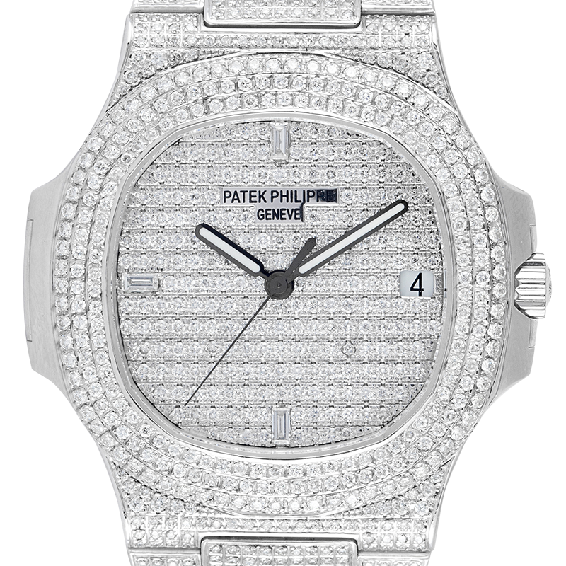 Patek Philippe 5711 Stainless Steel Full Diamond Set Custom Watch