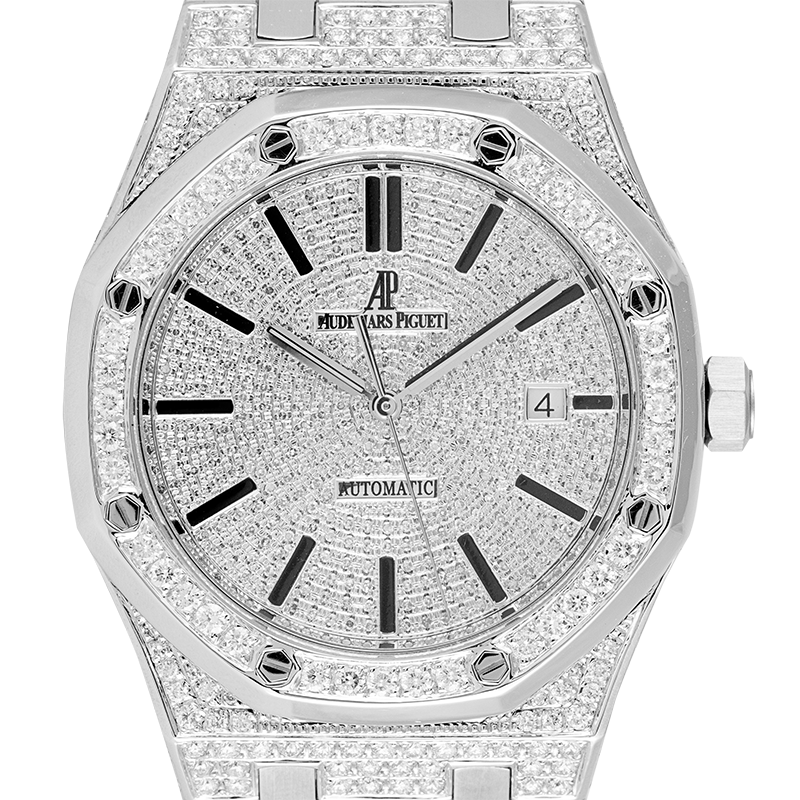 Audemars Piguet Royal Oak Full Diamond Set Custom Watch 15400ST.OO.1220ST.02