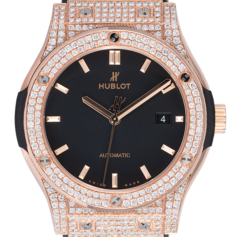 Hublot Classic Fusion 42mm Rose Gold Custom Diamond Set 542.OX.1181.LR