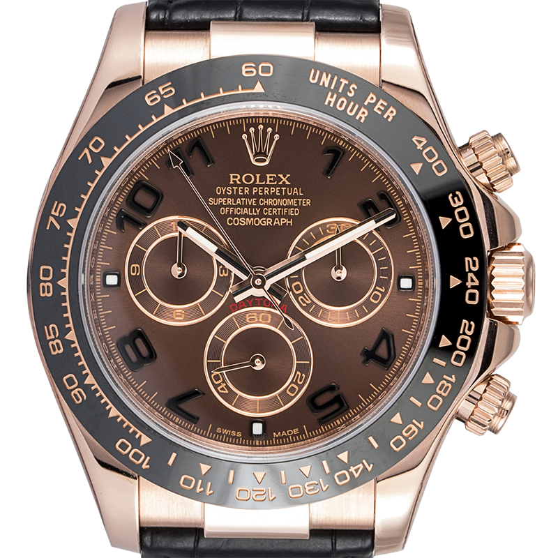 Rolex Cosmograph Daytona Rose Gold Chocolate Arab Leather 116515LN