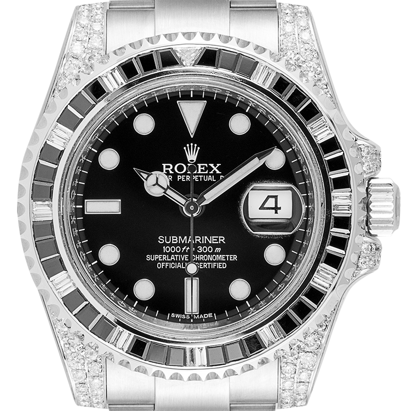 Rolex Submariner Date Diamond Set with Custom Black Bezel 116610LN