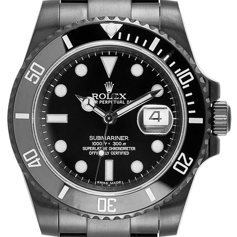 Custom Black PVD Rolex Submariner Date Black Dial 116610LN