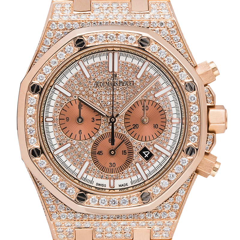 Audemars Piguet Royal Oak Chronograph 41mm Rose Gold Custom Diamond Set