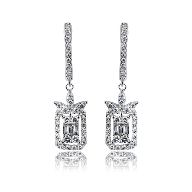 Custom 18ct White Gold Earrings set with diamonds