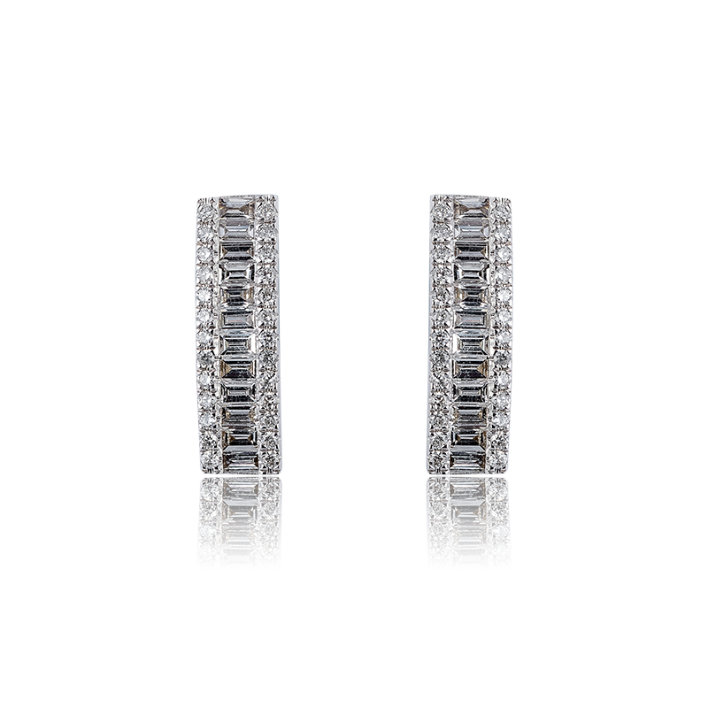 Custom 18ct White Gold Earrings set with diamonds