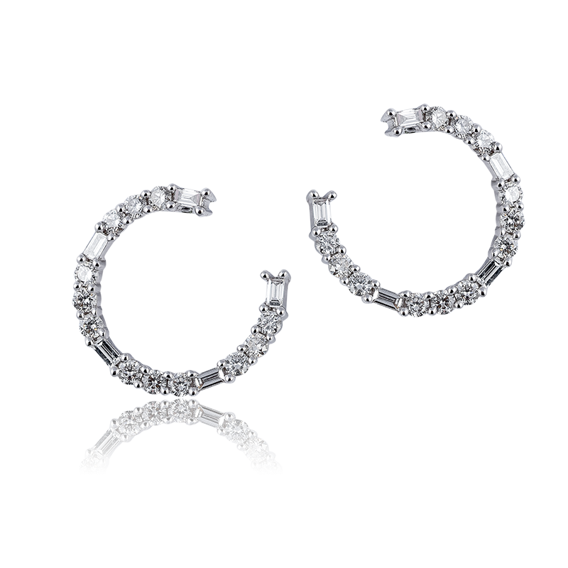 Custom 18ct White Gold Earrings set with diamonds