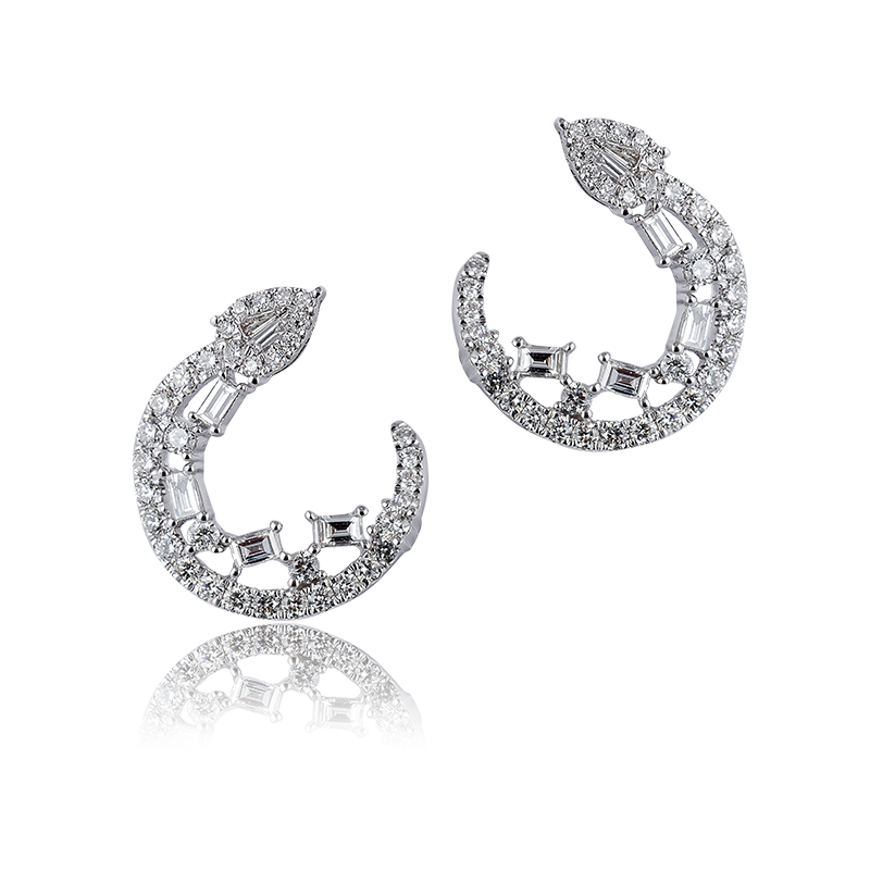 Custom 18ct White Gold Earrings set with diamonds